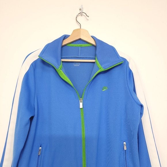 NIKE FULL ZIP COLOR BLUE,GREEN, WHITE ATHLETIC TRACK JACKET - SIZE XL. - Picture 8 of 13